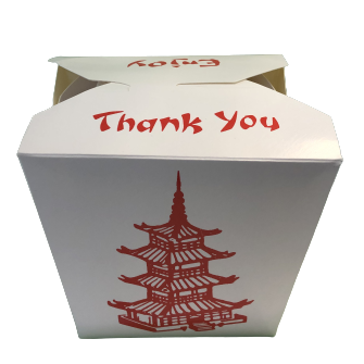RED TOWER 26oz / 750ml Take Away Paper Noodle Box /750ml (500sets) | 中餐 红塔 纸质正方形 外卖盒 750ml(26OZ)