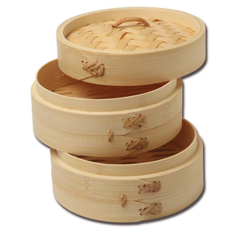 竹蒸笼6“/ 15cm 3底＆1盖/套 |  Bamboo Steamer 6"/15cm 3 BOTTOMS & 1 LID/SET