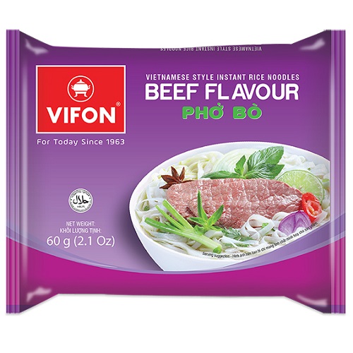 Vifon米线牛肉FLV（PHO BO）60g |  VIFON Rice Noodle Beef Flv (Pho Bo) 60g