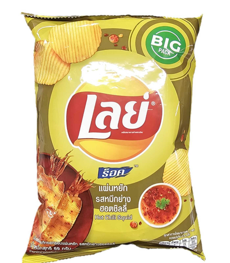 LAYS Potato Chip Hot Chili Cuttlefish Flavor 69g | LAYS 薯片 香辣鱿鱼味 69g
