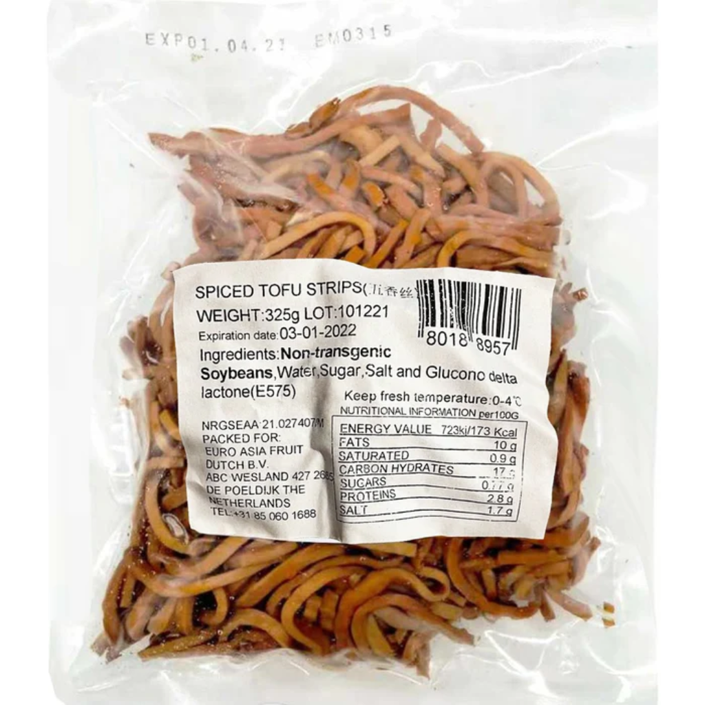 Maustetut tofunauhat 五香豆腐丝 325g  