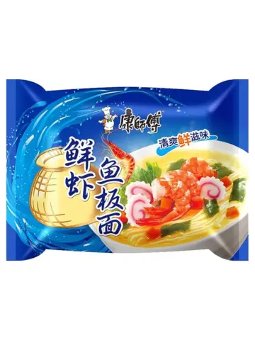 Mr.Kon Instant Noodles Shrimp&fish 98g | 康师傅 鲜虾鱼板面 98g