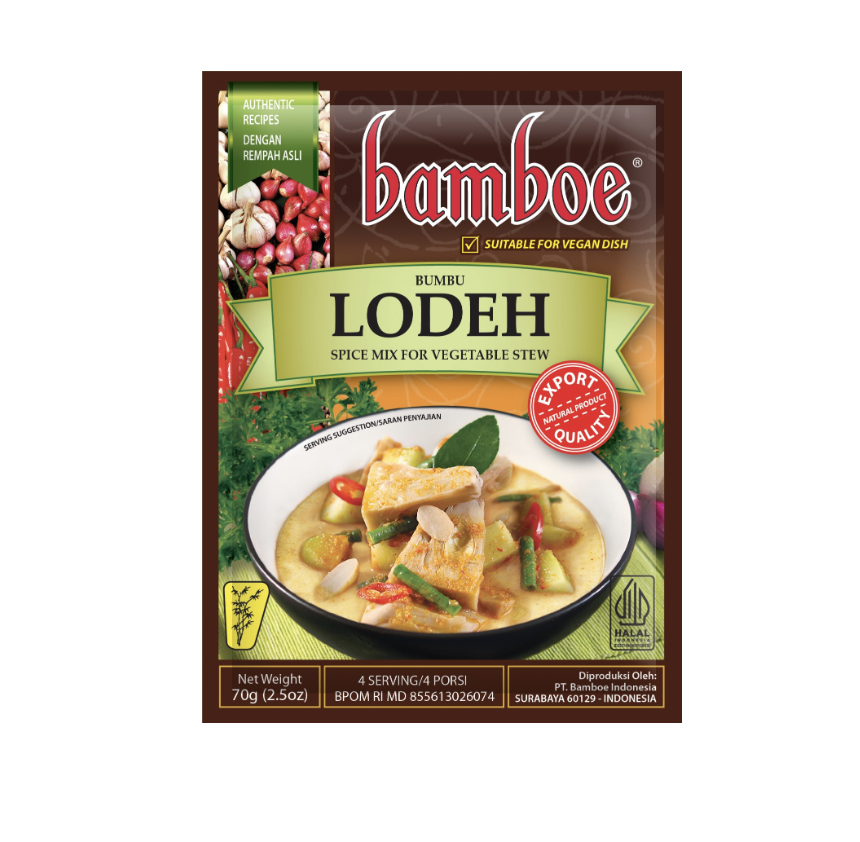 BAMBOE BUMBU Lodeh Spice Mix For Vegetable Stew 70g | BAMBOE BUMBU 椰汁杂菜酱 70g