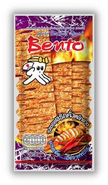 BENTO Squid Roasted chilli & grill Flavor 20g | Bento 泰国鱿鱼片 辣椒烧烤味 20g
