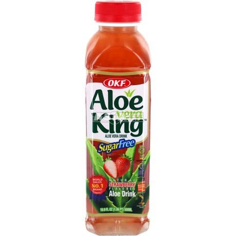 OKF Aloe Vera -juoma, mansikan maku, sokeriton 500ml | 芦荟饮料草莓味 无糖版 500ml