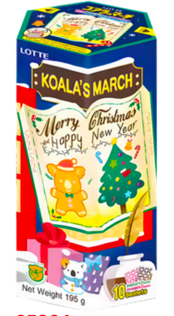  乐天 小熊 注心巧克力饼干 圣诞限定装 195g | LOTTA Koala's March Chocolate Biscuit  X'mas Edition 195g