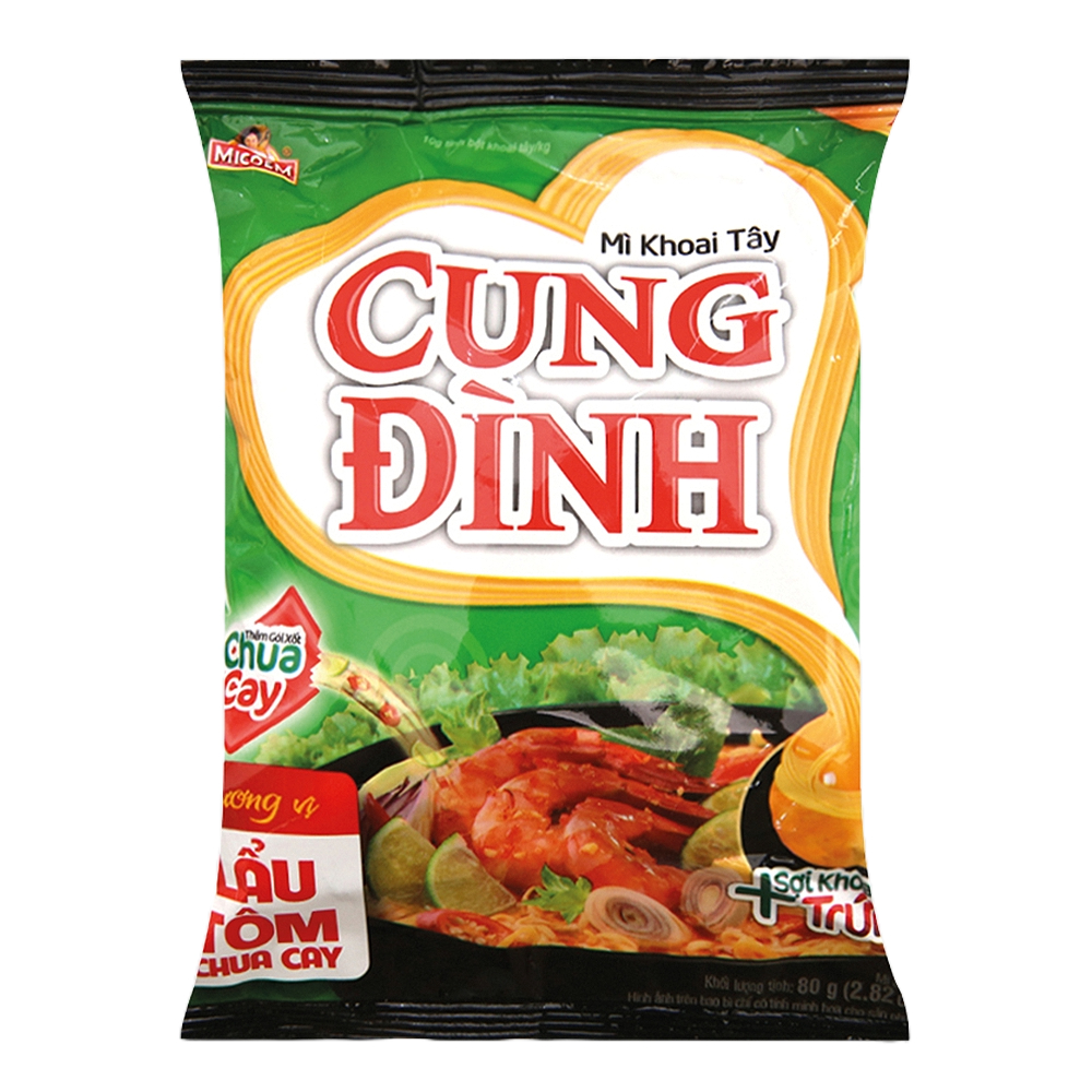 Cung Dinh Inst. Noodles - Hot Sour Prawn Flavour 85g | Cung Dinh 方便面 酸辣龙虾味 85g