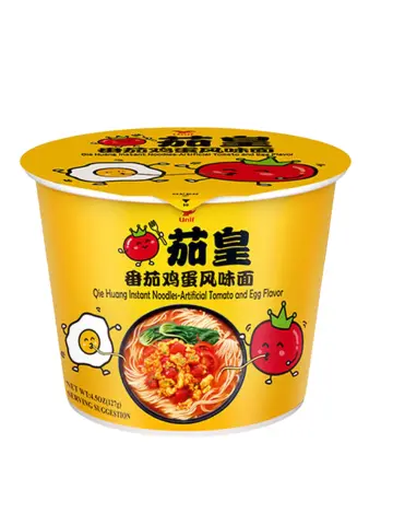 Qie Huang-Tomato and Egg Flavor Noodles (Bowl) 127g | 茄皇 番茄鸡蛋碗面 127g