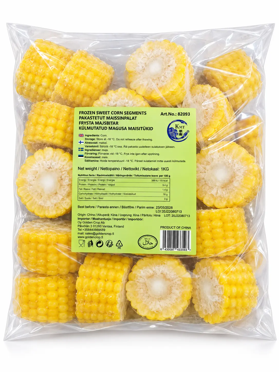 DAIKYO/Kim FROZEN SWEET CORN SEGMENTS 1kg | 大京/禾味 冷冻甜玉米段 1kg