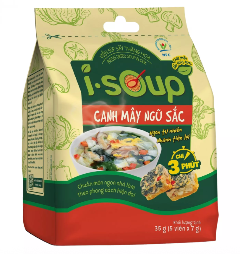 ISOUP Pikainstantti Viisivärinen Kasviskeitto 35g | 五色蔬菜汤 35g