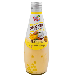 OYAL PLUS 椰奶椰果饮料 香蕉味 290ml | ROYAL PLUS Coconut Milk With Nata de Coco Banana Flavor Bottle 290ml