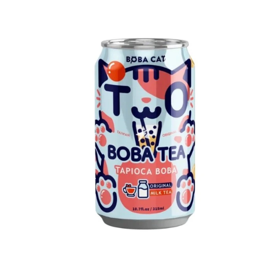 BOBA CAT tapiokapallo-bubble tee, alkuperäinen maku 315ml | 珍珠奶茶 原味 315ml