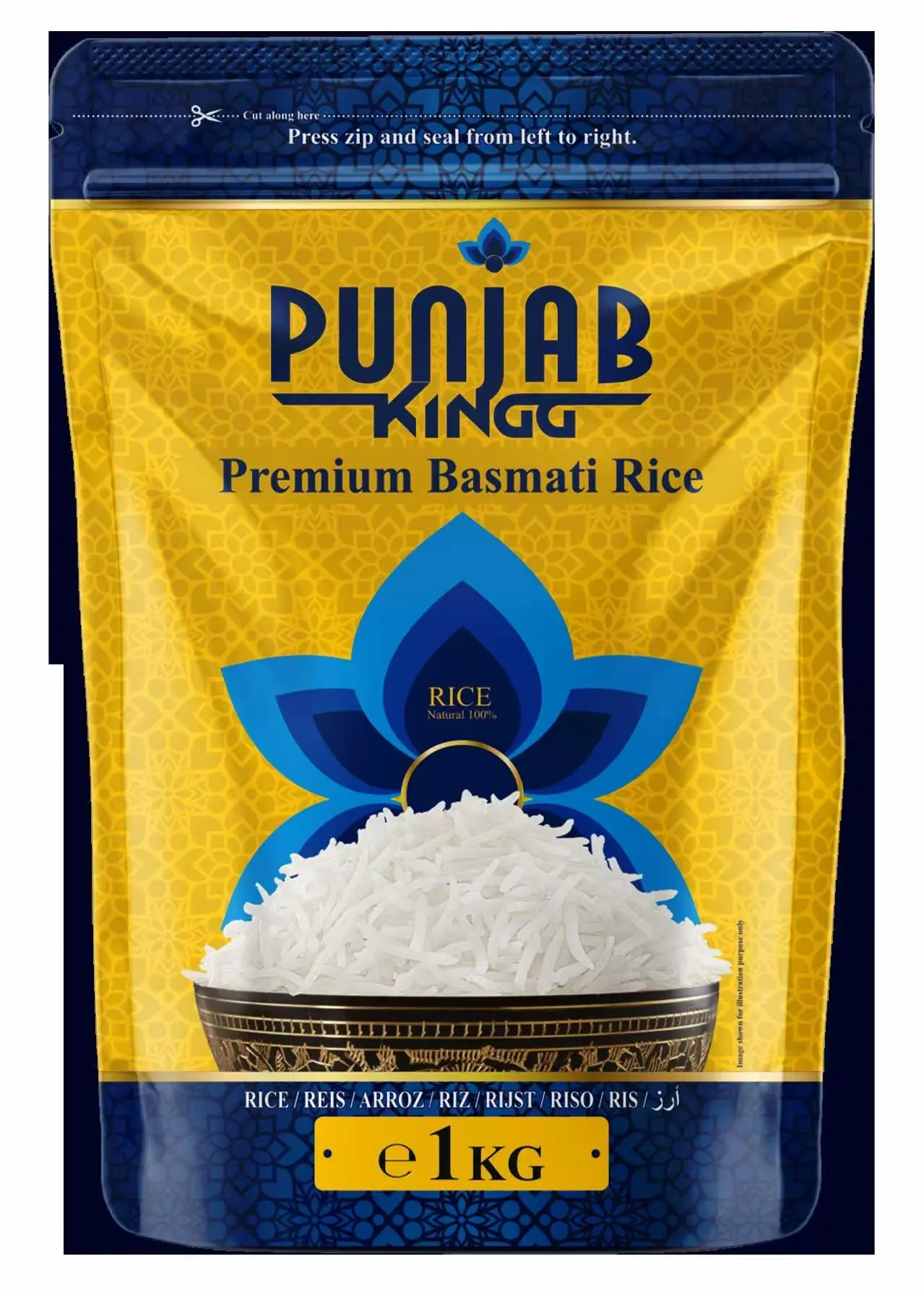 Sini-PUNJAB basmatihöyryriisi 1kg/Pussi | PUNJAB 蒸制印度香米 1kg/袋