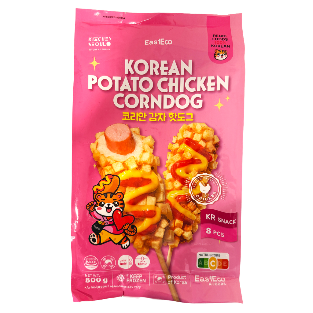 RENGI STREETFOOD 韩式土豆鸡肉热狗棒 800g(8根装) | RENGI STREETFOOD Korean Potato Chicken Corndog 800g(8pcs)