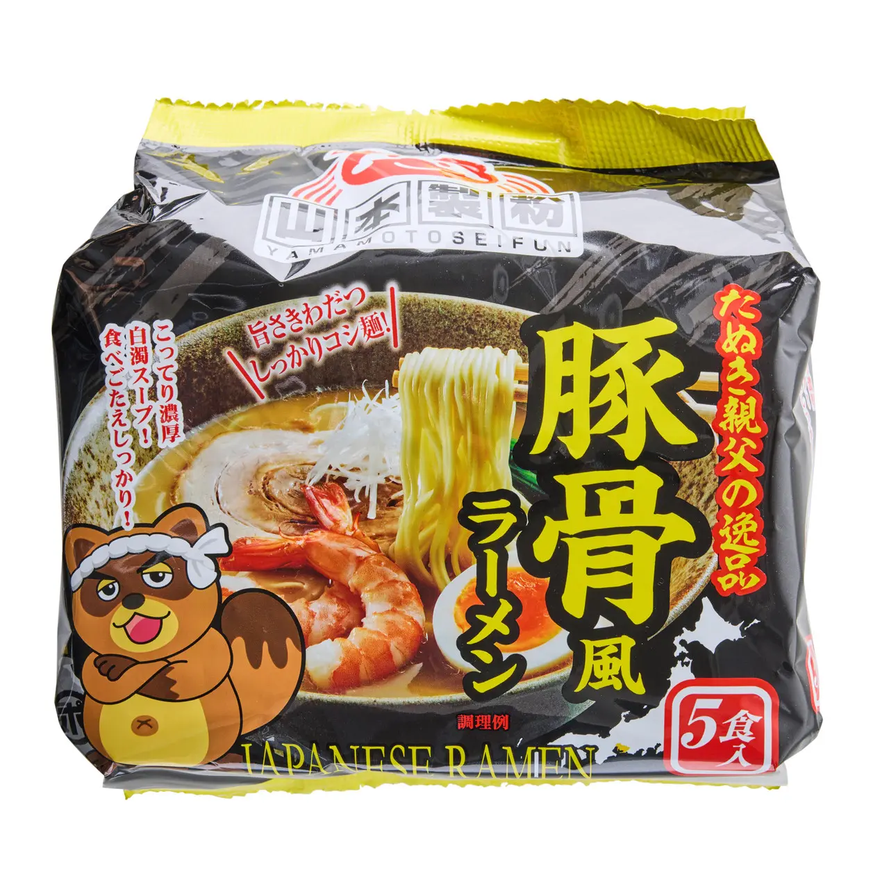 山本制粉 方便面 豚骨风味 五连包450g | Yamamoto Seifun Instant Ramen Tonkotsu Flavor 5-Pack 450g