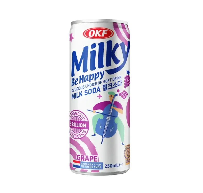 OKF Milky 气泡饮料 葡萄味 250ml | OKF Milky Sparkling Grape Flavor 250ml