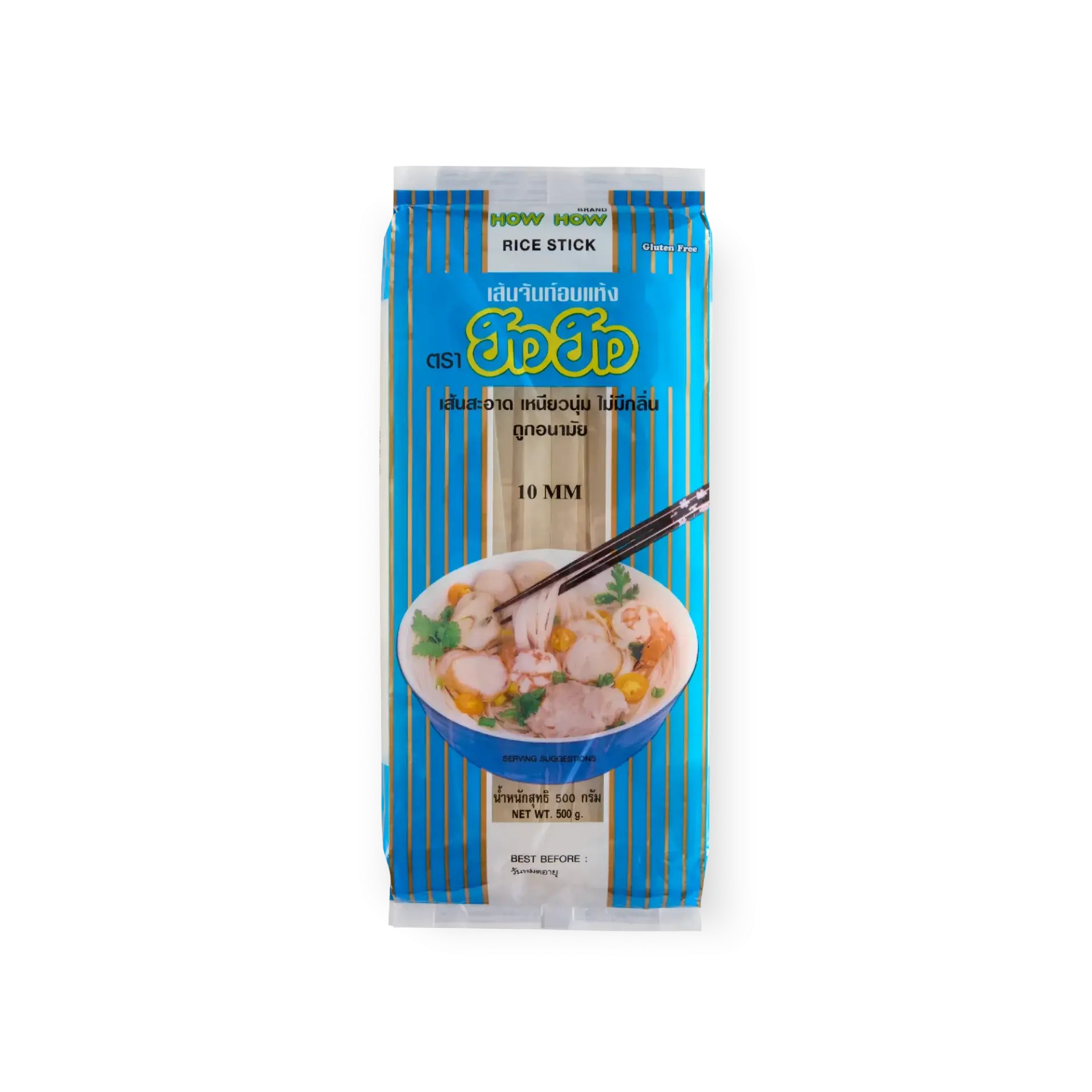 How How -riisinuudelit (suorat) 10 mm 500 g | How How 米粉 (10mm) 500g