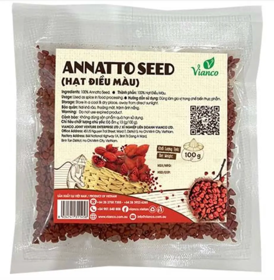 Vianco Annatto Seeds 100g | Vianco 胭脂树红籽 100g