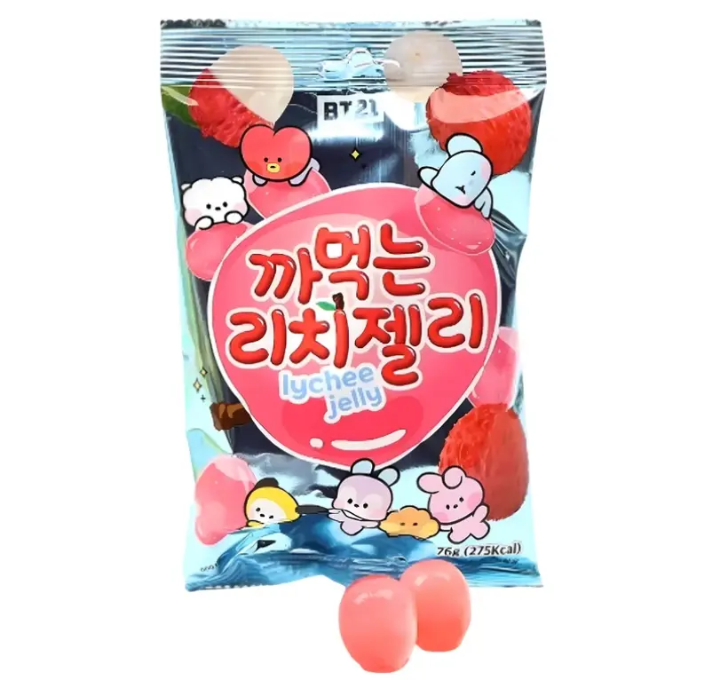 BT21 Kuorittava litsinkehakuinen pehmeä karkki 76g | BT21 剥皮软糖 荔枝味 76g