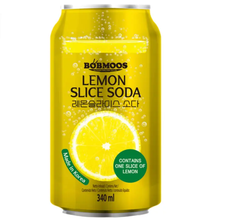 Bobmoos 柠檬片苏打饮料 340ml | Bobmoos Lemon Slice Soda 340ml