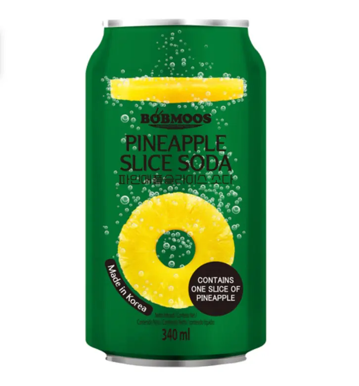 Bobmoos 菠萝片苏打饮料 340ml | Bobmoos Pineapple Slice Soda 340ml