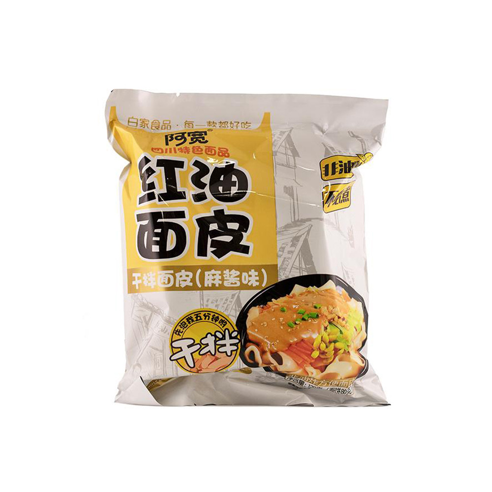 阿宽 超大袋红油面皮 麻酱味 140g | AK Extra Large Red Oil  Broad Noodles Sesame Flavor 140g