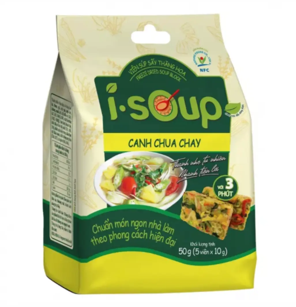 ISOUP Instant Vegetarian Soup Sweet & Sour Flavor 50g | 蔬菜汤 酸辣味 50g