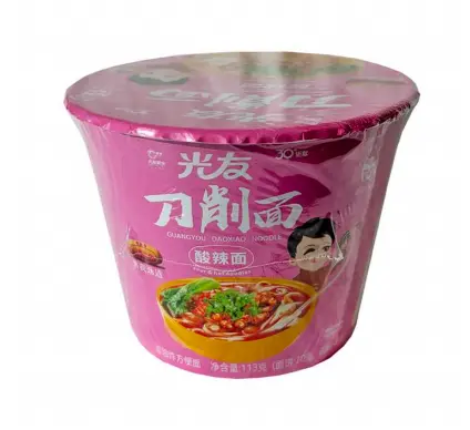GY Pikaviipaloidut nuudelit, hapanmausteinen maku, kulho 113g | 刀削面 酸辣味 113g
