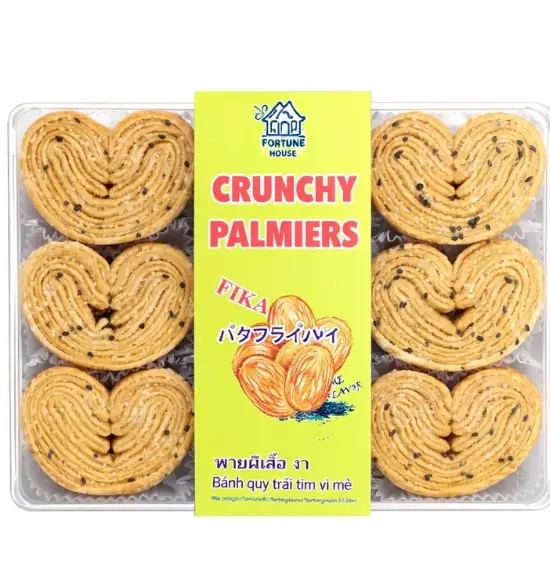 Fortune House Crunchy Palmiers Black Sesame Flavor 200g | Fortune House 酥脆蝴蝶酥 黑芝麻味 200g