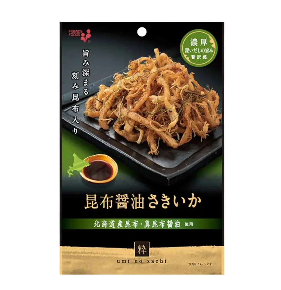 INOUE SHOKUHIN Dried Shredded Squid Kelp Soy Sauce Flavor 33g | INOUE SHOKUHIN 海带鱿鱼丝 酱油味 33g
