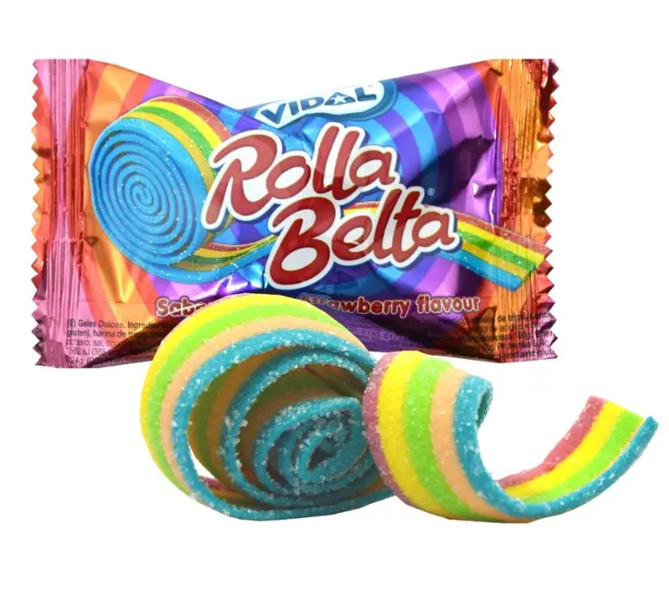 VIDAL Rolla Belta Monivärinen hapan karkkinauha 19g | 多彩酸味软糖带 19g