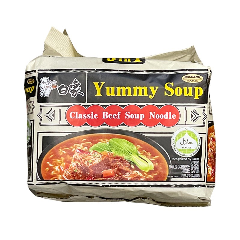 Baixiang Klassiset naudanlihakeittonuudelit (Halal) 97g | 经典牛肉汤面 清真 97g
