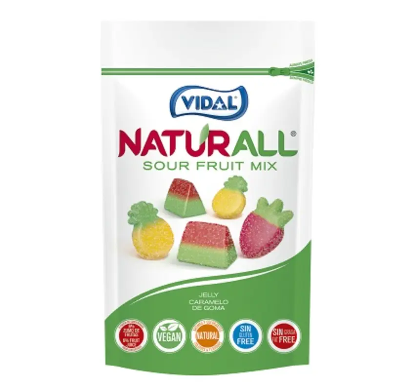 VIDAL Naturall Sour Fruit Jelly Mix Flavor 180g | VIDAL 天然风味酸味软糖 混合水果味 180g