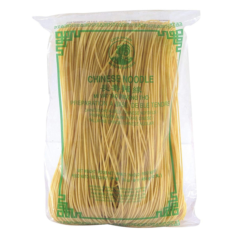 Cock Brand Chinese noodles yellow 454g | 长寿面线 454g