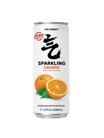 元气森林 0卡0脂 柑橙味 苏打水 罐装 330ml | Chi Forest Sparkling Water Orange Flavor TIN 330ml