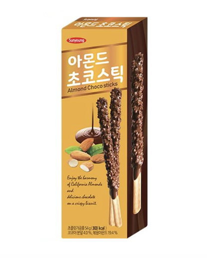 SUNYOUNG 巧克力饼干棒 杏仁味 54g | KR SUNYOUNG Chocolate Stick Almond Flav. 54g