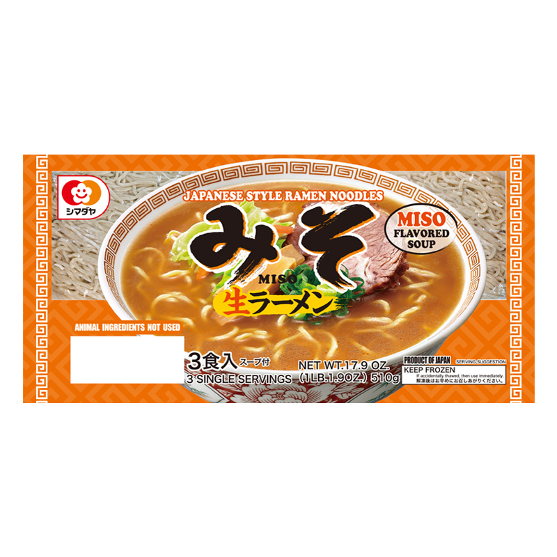 日本 冰冻味增拉面 (带汤 3*170g) 510g | JP Frozen Miso Ramen (With Soup 3*170g) 510g