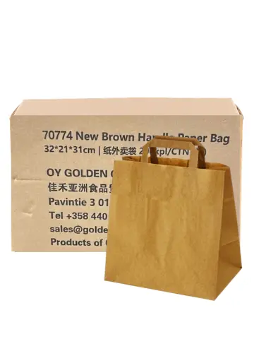 New 纸外卖袋 200kpl/CTN  (棕) | New Brown Paper Bag 32*21*33cm 