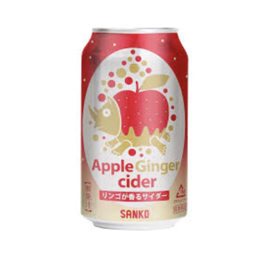 SANKO Soda Apple Ginger Flavor Can 350ml | SANKO 苏打汽水 苹果生姜味 350ml