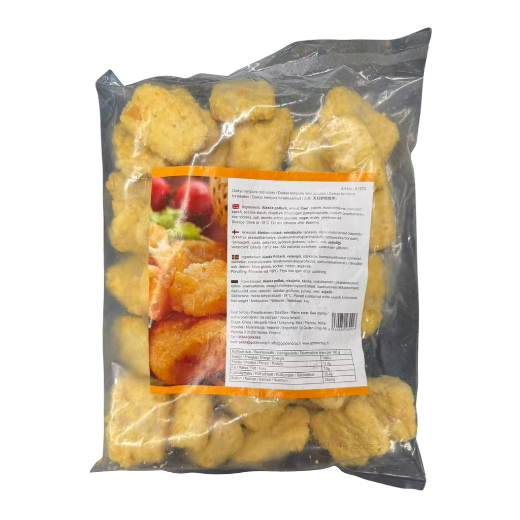 天妇罗鳕鱼块 1kg | Tempura cod cubes 1kg