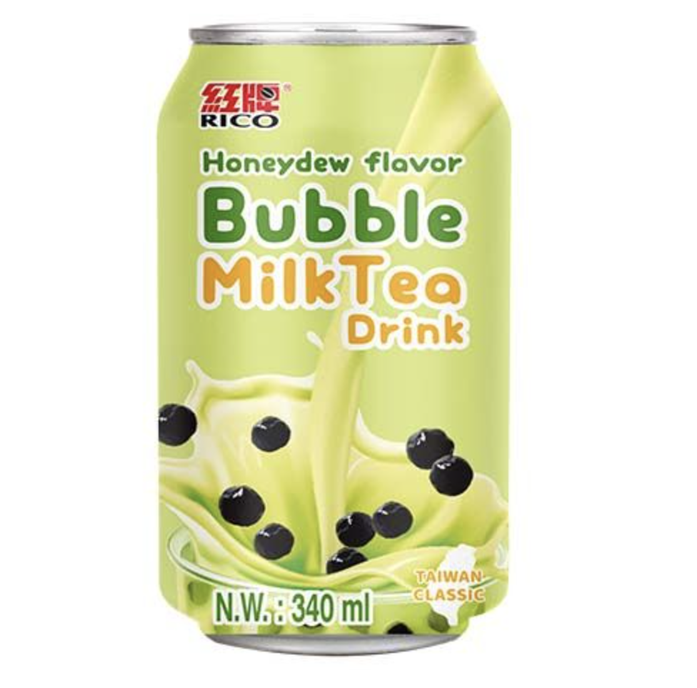 红牌 波霸奶茶 蜜瓜味 340ml | RICO Bubble Milk Tea Drink Honeydew Melon Flavor 340ml
