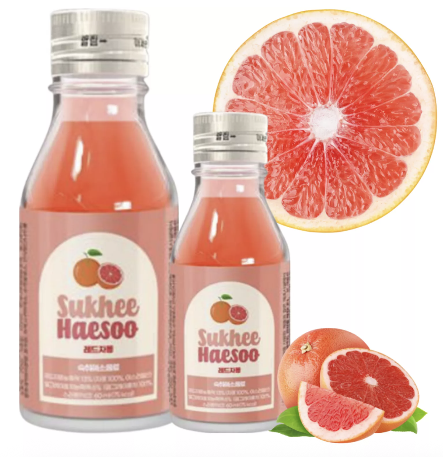 SUKHEEHAESOO 解酒饮料 西柚味 55ml | SUKHEEHAESOO Hangover Drink Red Grapefruit Flavor 55ml