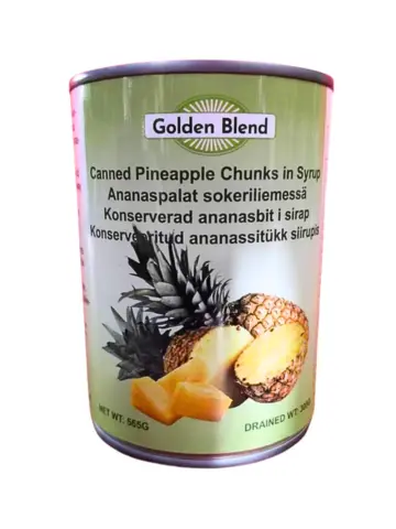Golden Blend Canned Pineapple chunk in syrup (hand cut) 565g | Golden Blend 糖水菠萝块罐头（手工切块）565g