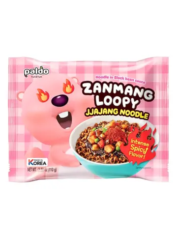 PALDO Zanmang Loopy Instant Jjajiangmen Noodle Spicy Flavor 110g | 八道 赞萌露比 炸酱面 香辣味 110g