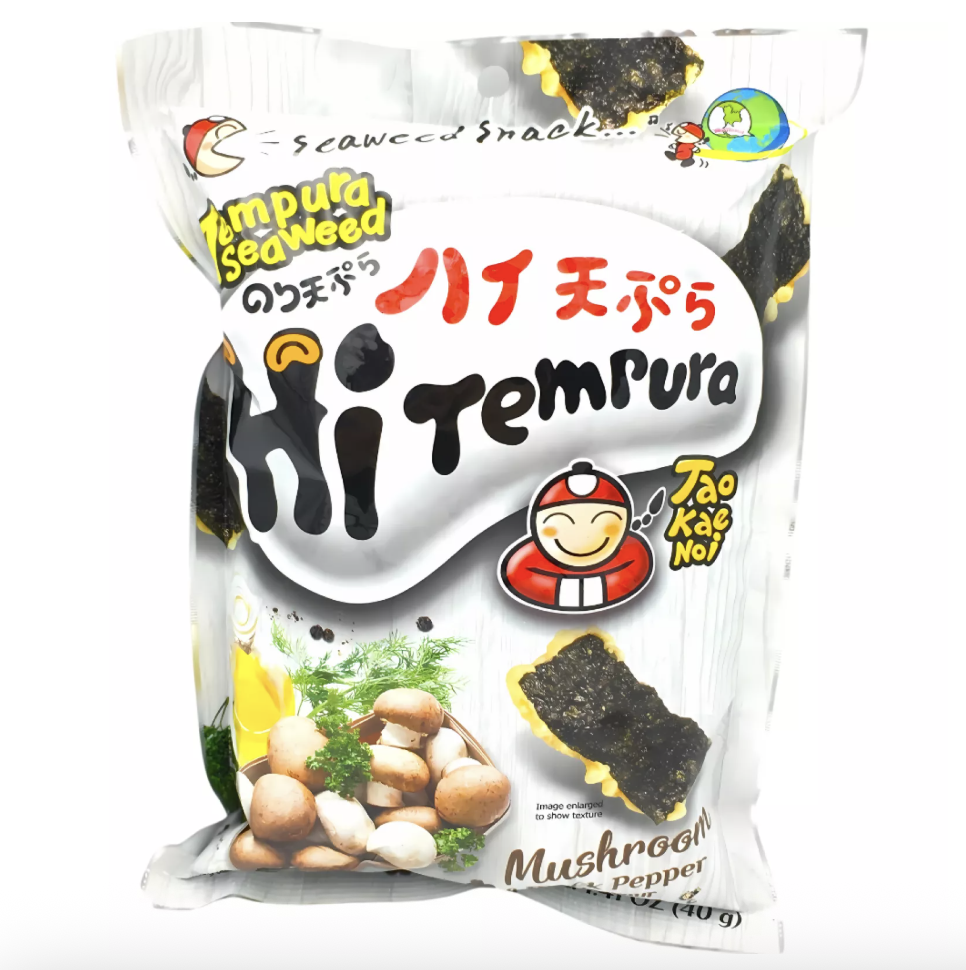 小老板 紫菜零食 蘑菇胡椒味 40g | TAOKAENOI Tempura Seaweed Snack Mushroom & Pepper Flavor 40g