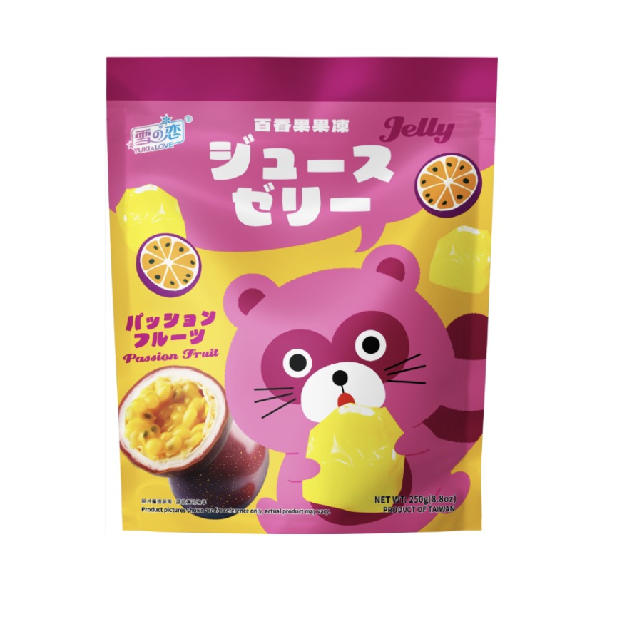 YUKI & LOVE Jelly Passion Fruit Flavor 250g | 雪の恋 小浣熊果冻 百香果味 250g