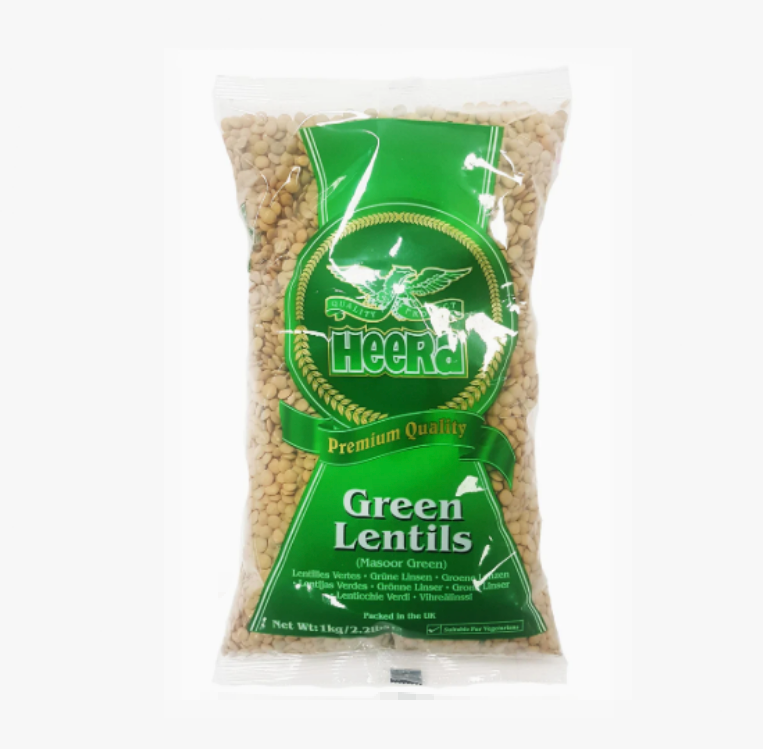 HEERA Green Lentils Masoor Green 500g | HEERA 绿扁豆 500g