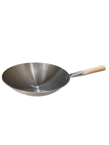 Wang Pangzi Wooden-15 inc Handle Wok 38MM | 王胖子 15寸木柄炒锅 38MM
