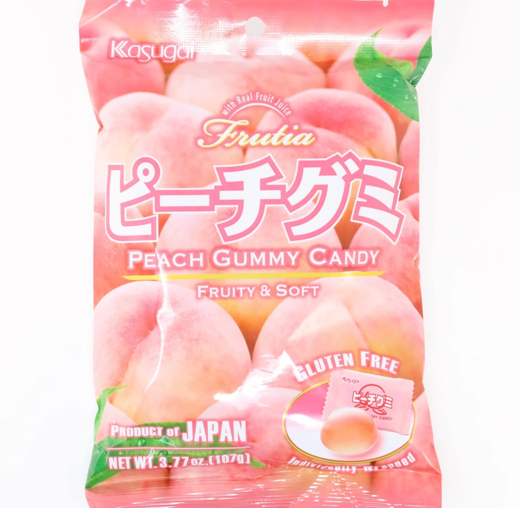 JP Kasugai Gummy Peach Juice Flavor 102g | 日本 Kasugai 果汁软糖 桃子味 102g