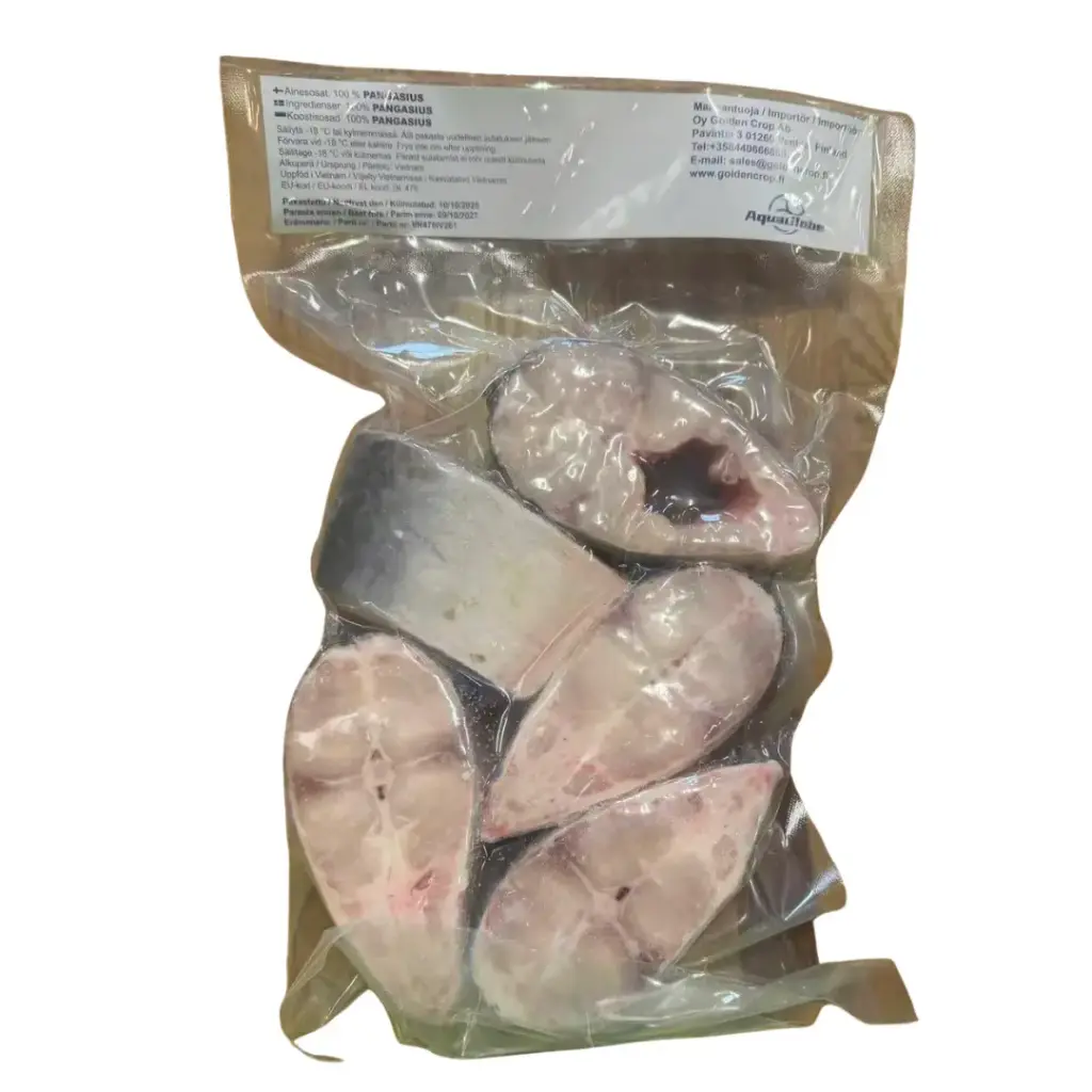 AquaGlobe Frozen  Pangasius Steak Tail off 150-250g 1kg net 800g | AquaGlobe 越南鱼块 去尾 150-250g 1kg 净重 800g
